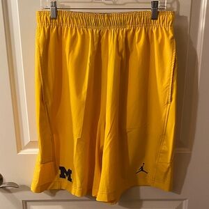 Jordan Michigan Wolverines Men's Bright Yellow Athletic Shorts